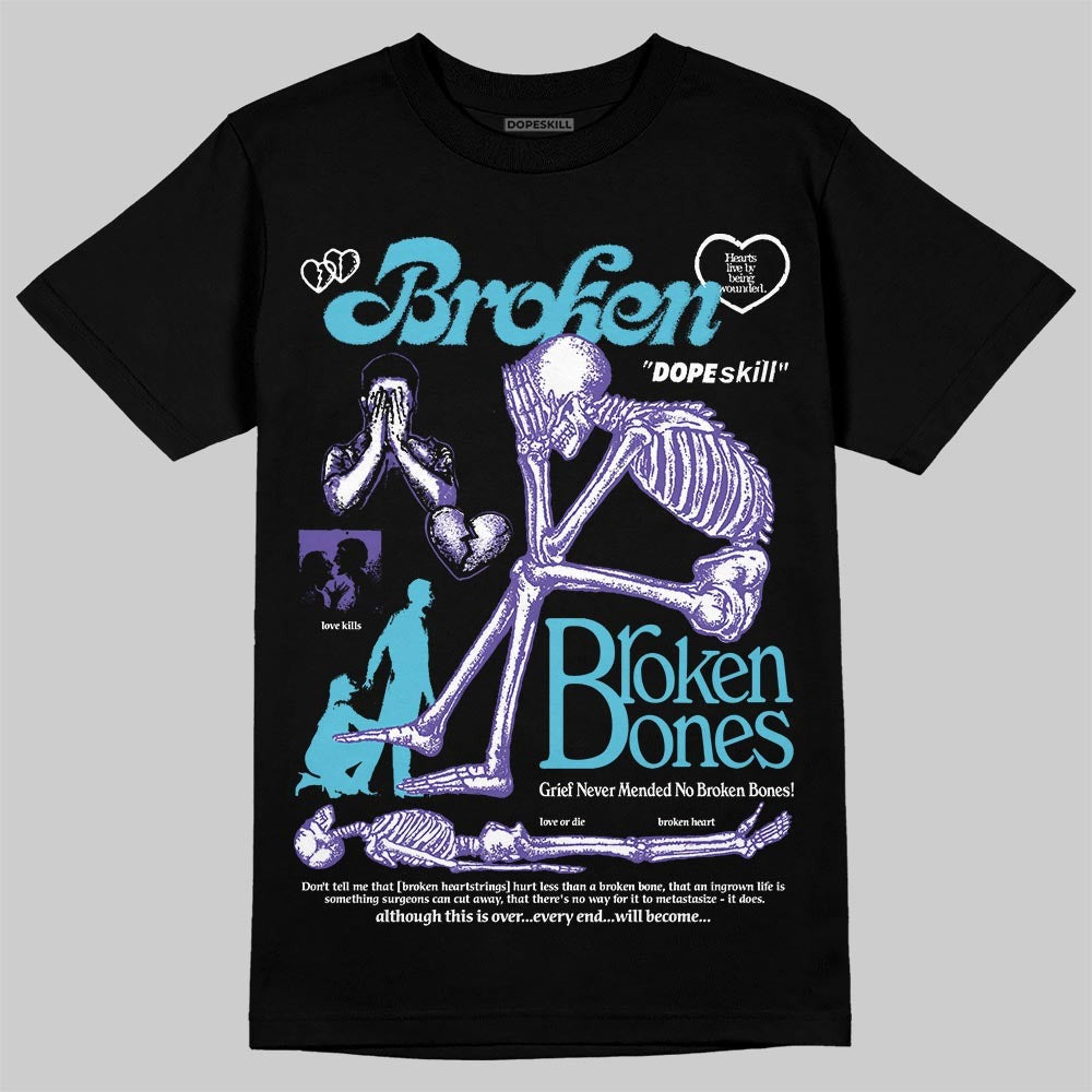 Aqua 8s DopeSkill T-Shirt Broken Bones Graphic