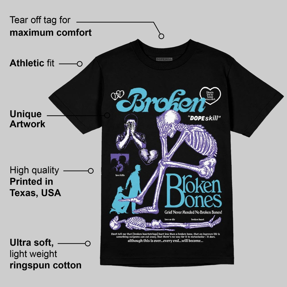 Aqua 8s DopeSkill T-Shirt Broken Bones Graphic