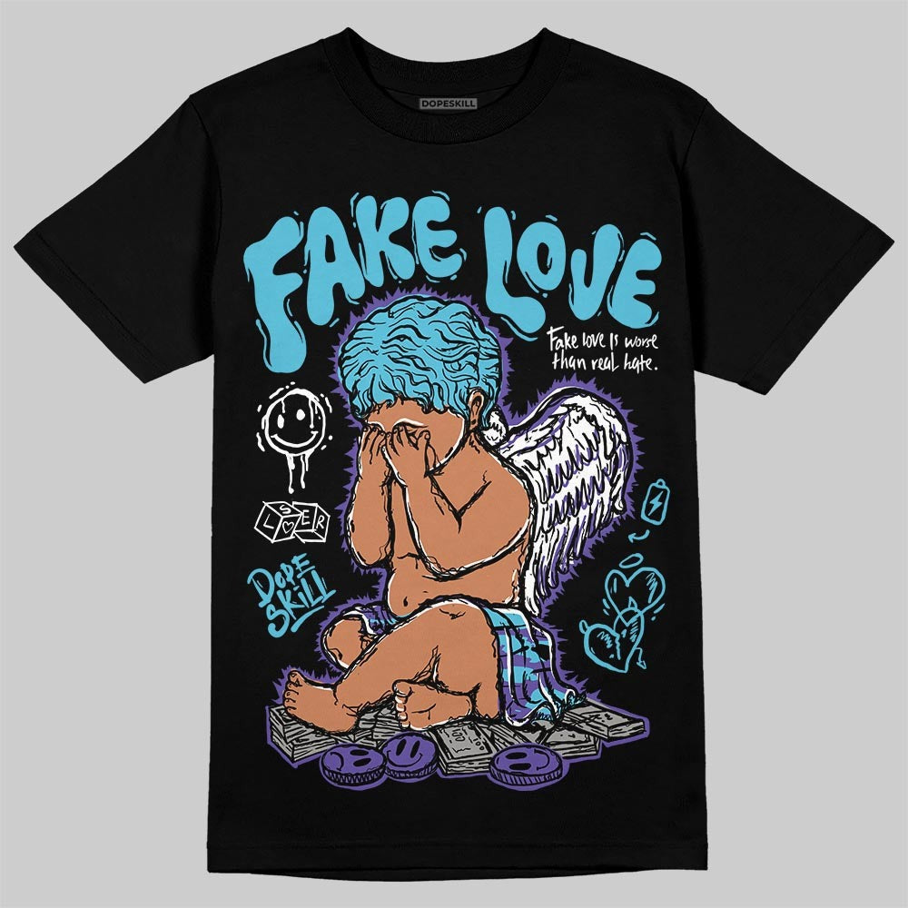 Aqua 8s DopeSkill T-Shirt False Love Graphic