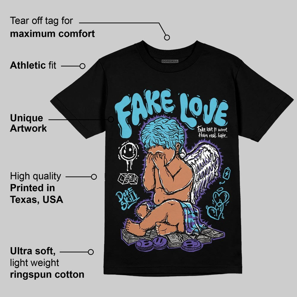 Aqua 8s DopeSkill T-Shirt False Love Graphic