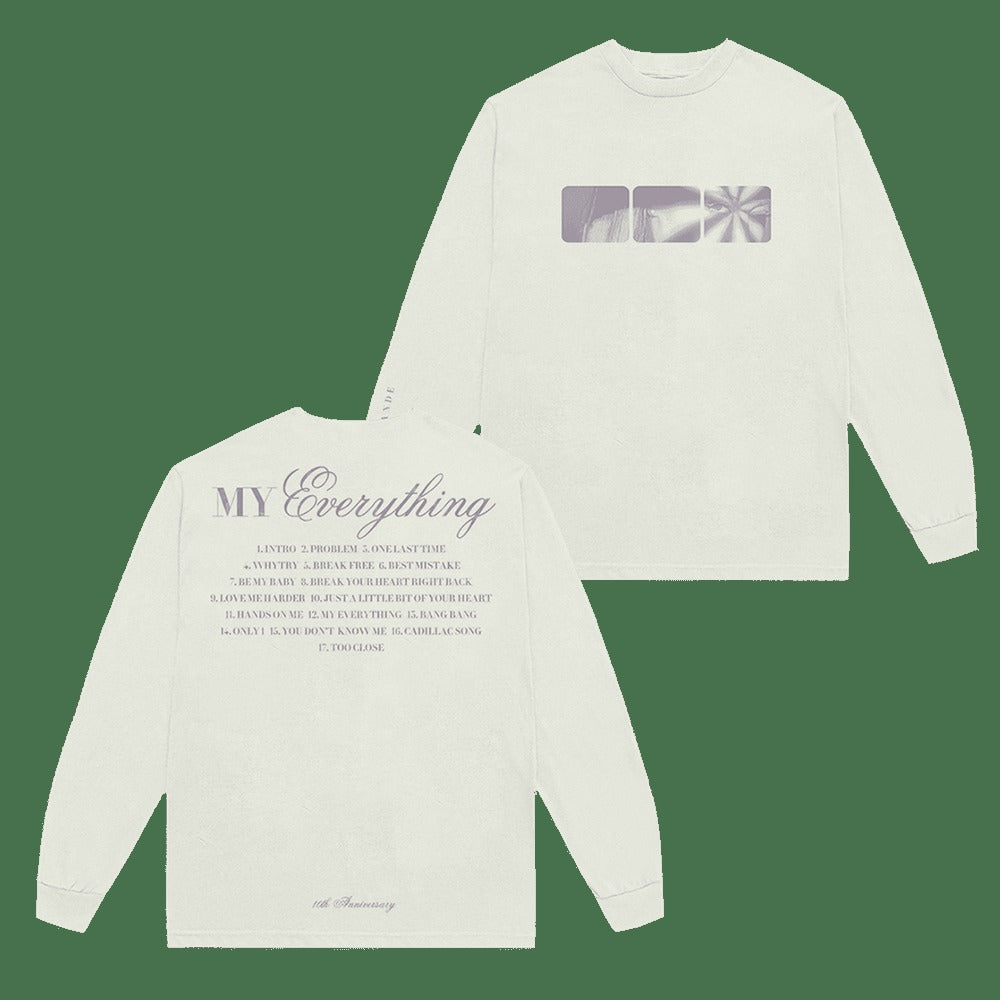 Ariana Merch Ariana My Everything Tenth Anniversary Long Sleeve T-Shirt Music Gifts For Fans