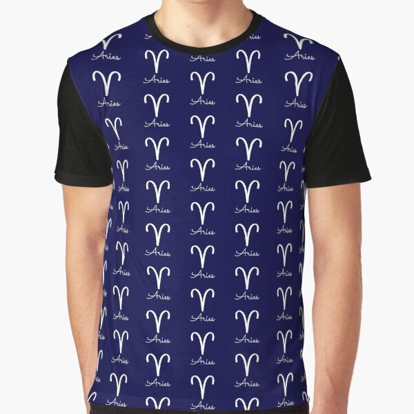 Aries Zodiac Pattern Graphic T-Shirt