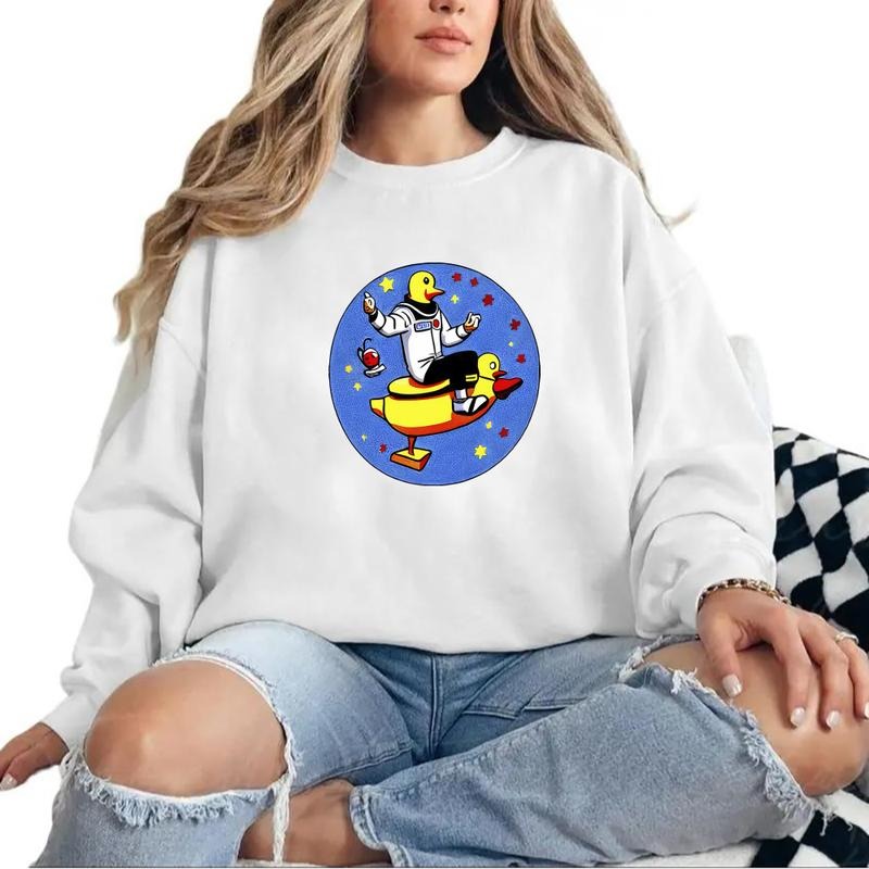 Astronaut Riding A Rubber Duck Unisex Tshirt Sweatshirt Hoodie, for duck hunters, husbands and Mallard duck lovers