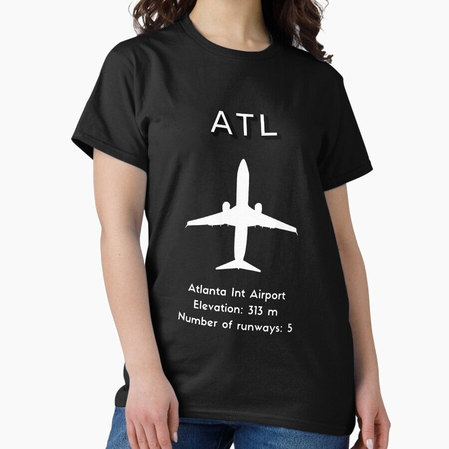 Atlanta Airport Art Atl Jackson Atlanta Tags Aeroplane Design Travel Graphics Airport Atl Design Jackson Atlanta International Airport Atl Classic T Shirt