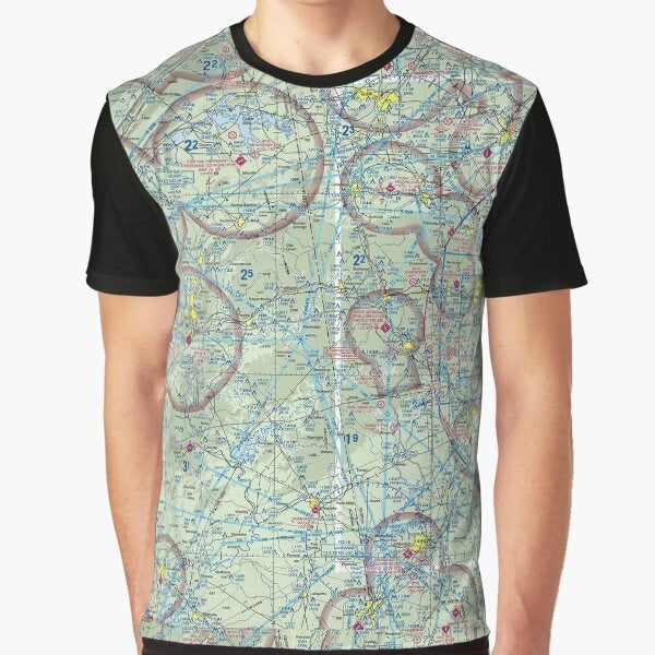 Atlanta Atl Sectional Aeronautical Chart Pilot Design Graphic T Shirt