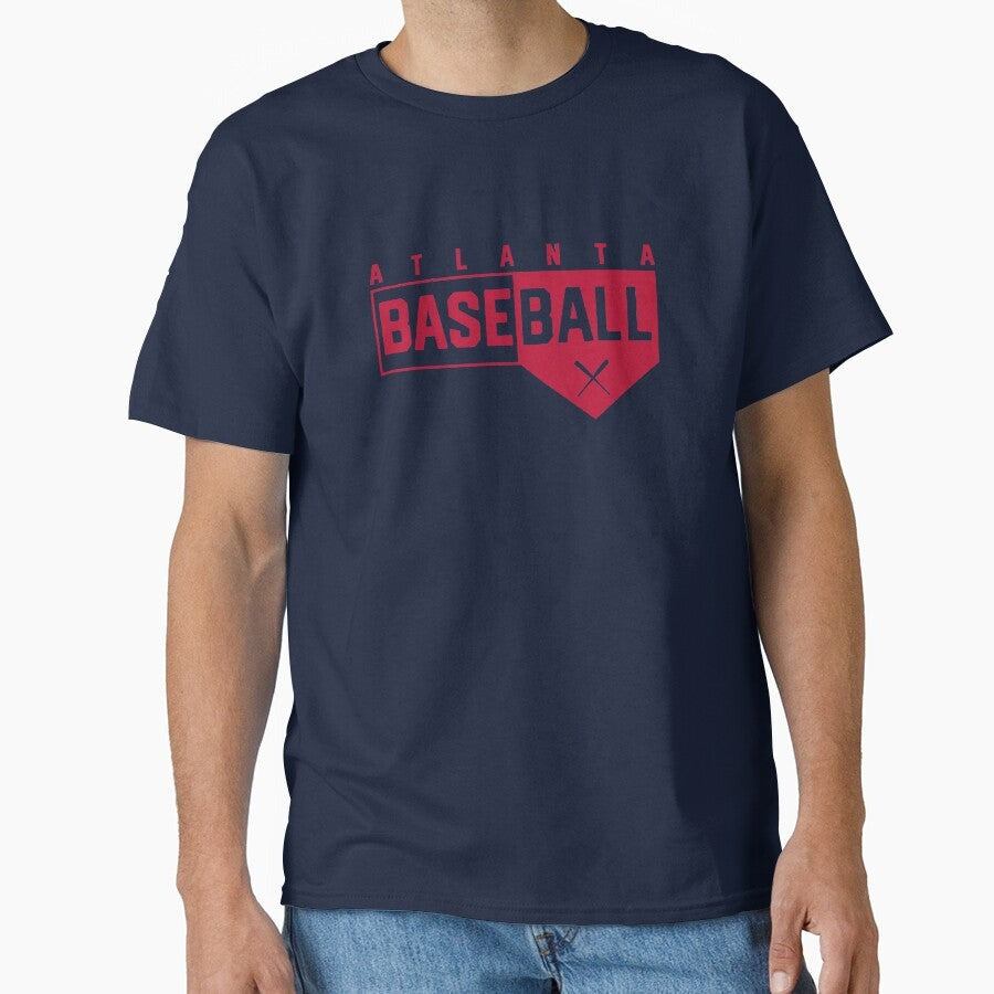 Atlanta Baseball Classic Home Plate Design Graphic Classic T Shirt