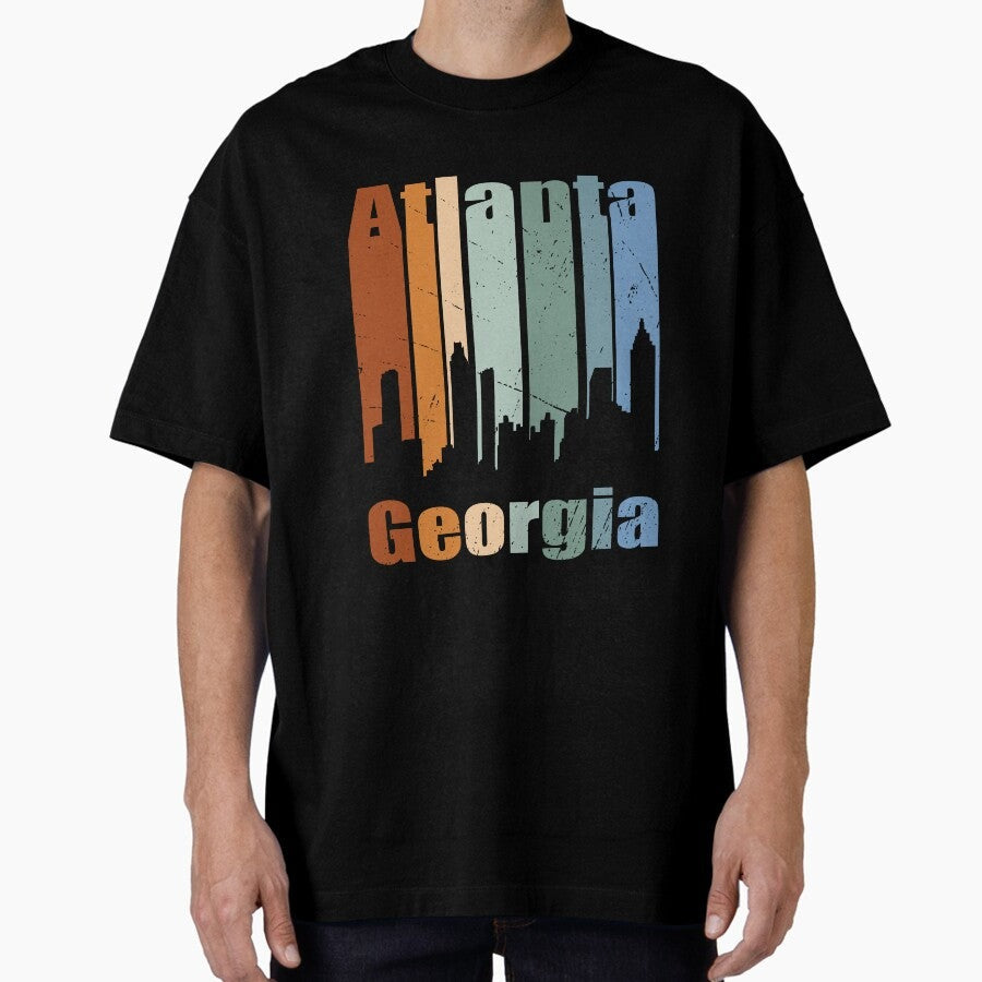 Atlanta Georgia vintage skyline Oversized T-Shirt