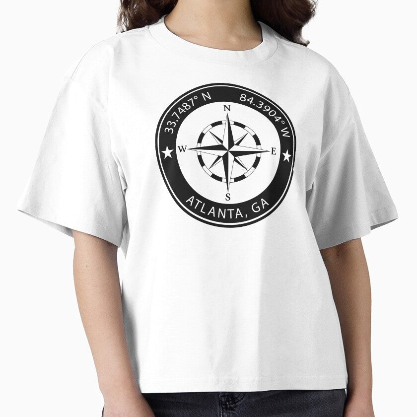 Atlanta, Georgia Geographical Coordinates Boxy T-Shirt