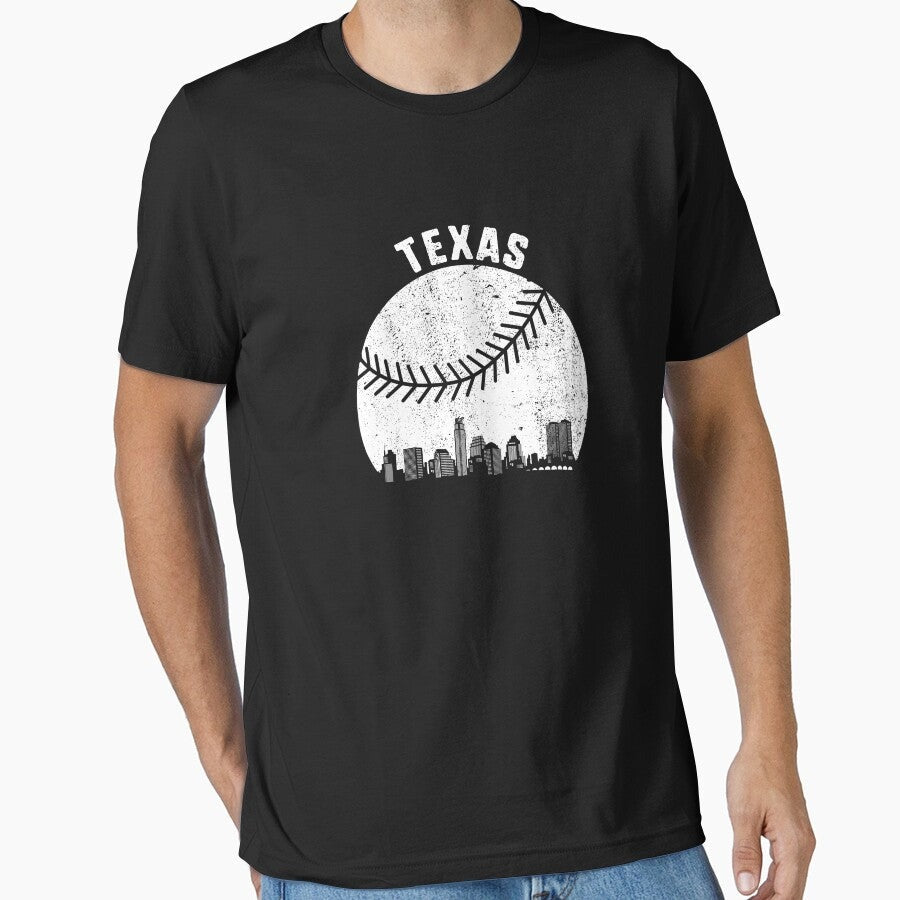 Austin Skyline Baseball Fan Vintage Texas Austin Baseball Gear Essential T-Shirt