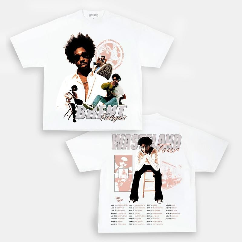 BRENT FAIYAZ V2 Double Printed Short Sleeve Tee Cotton Vintage Shirt To Match Sneaker Hiphop Clothing Rapper Merch Shirt, Hiphop Tour Concert 2024, Gift For Fan Y2K Aesthetic Hoodie Sweatshirt