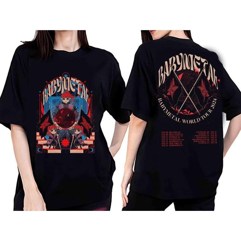 BabyMetal Band Shirt BabyMetal World Tour 2024 T-shirt BabyMetal Concert 2024 Sweatshirt Rock Music Hoodie BabyMetal Merch Gift for Fans Men Women