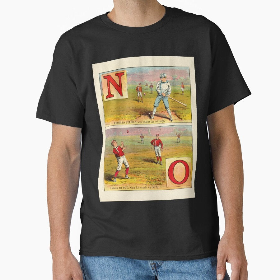 Baseball ABC 1885 - vintage book illustration series no. 10 - digitally edited Classic T-Shirt
