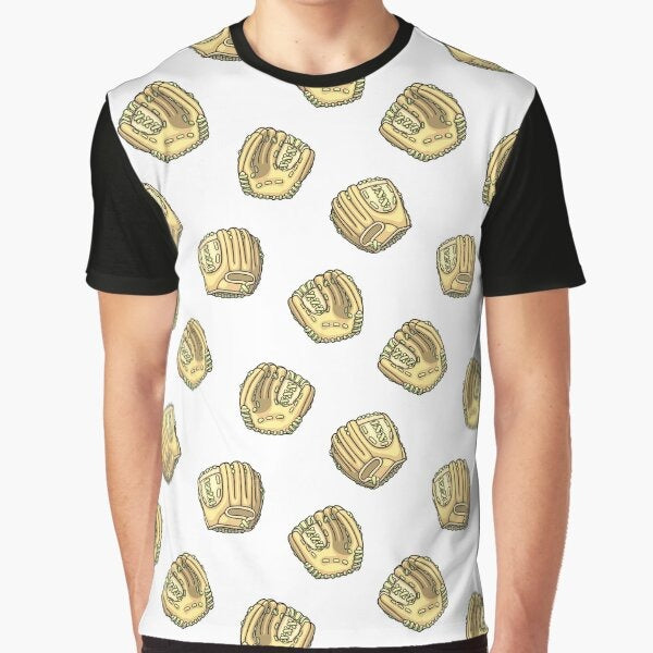 Baseball Gloves Illustration Pattern Graphic T-Shirt