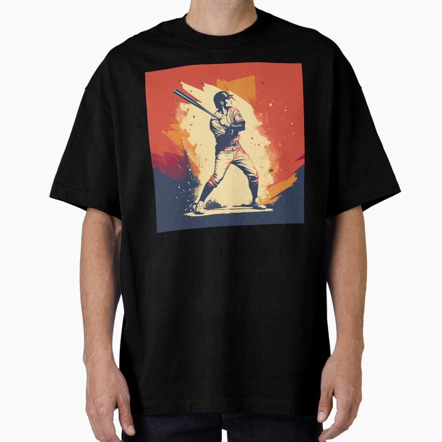 Baseball Player Retro Classic Vintage Style Oversized T-Shirt