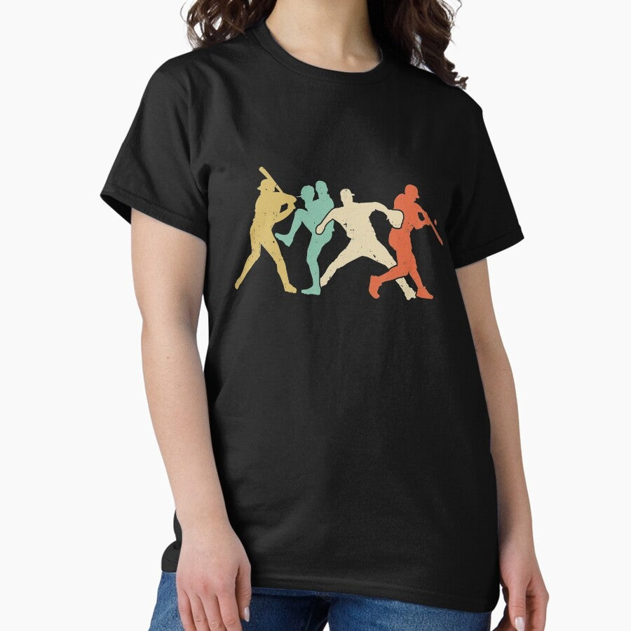 Baseball Retro Vintage Catcher Pitcher Batter Youth Classic T-Shirt