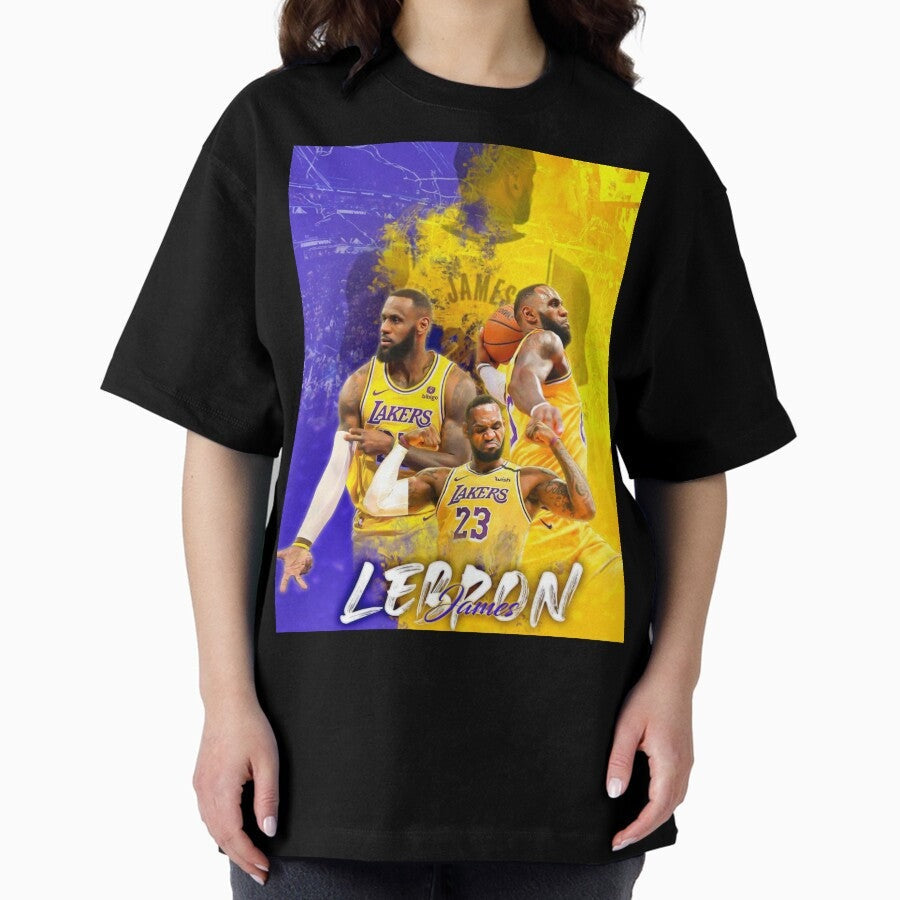 Basketball Los Angeles King Lebron James Poster Graphic Oversized T Shirt