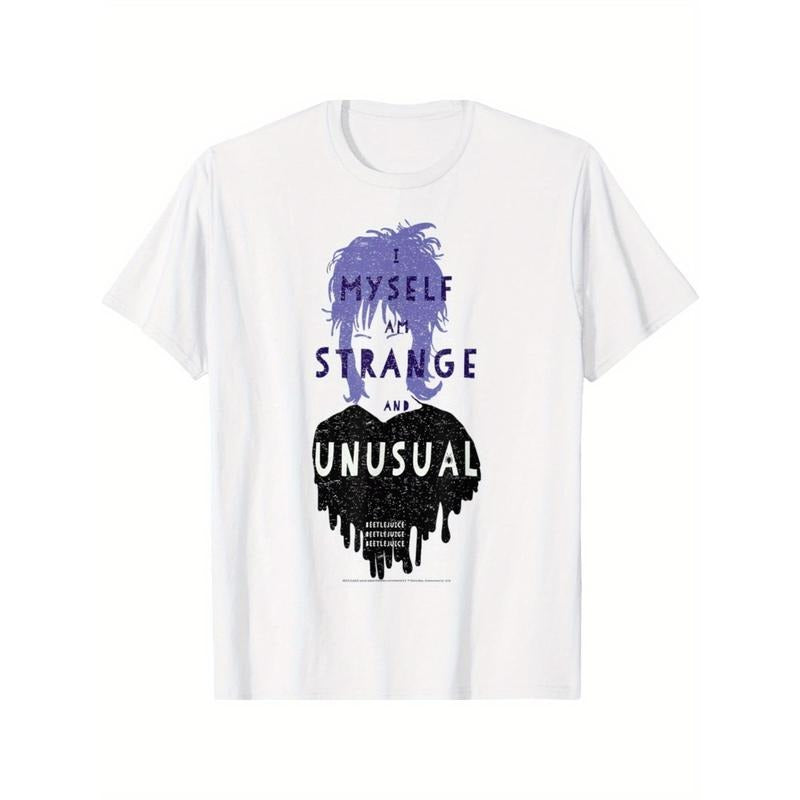 "Beatle Juice" classic role, cotton T-shirt, Lydia, niche design print, high-quality breathable material, sweat absorption, skin friendly, everyday everything Made in USA