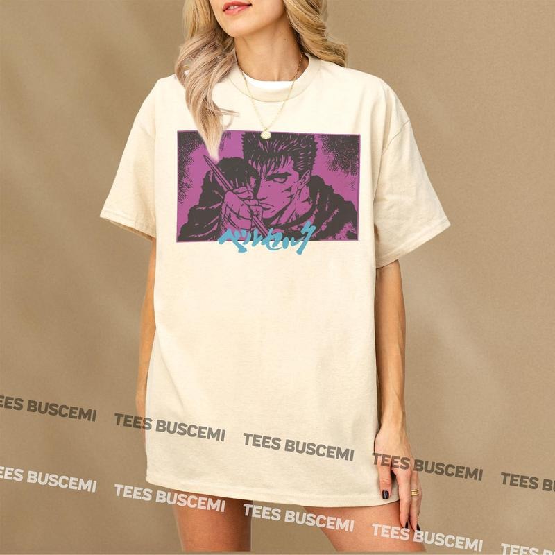 Berserk Anime Graphic T-Shirt, Vintage Japanese Manga Tee for Men and Woman, 90s TV Movie Streetwear, Gift to Make Anime Fans Go Berserk