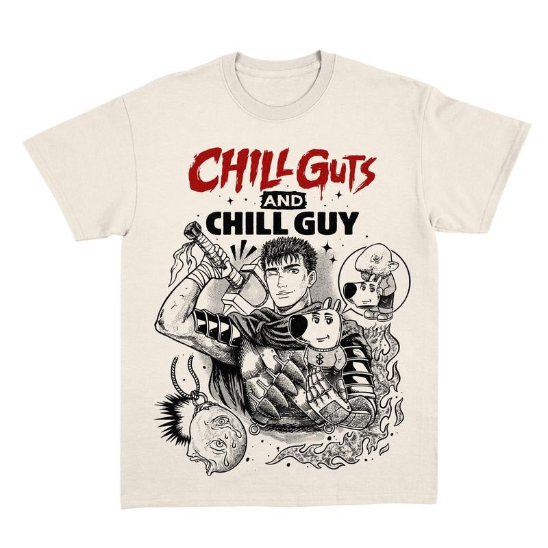 Berserk Shirt, Funny Berserk Chill Guy Tee, Chill Guy Best Anime Tee, Anime Tee Gift For Boyfriend, Gift For Him, Skull Knight Shirt