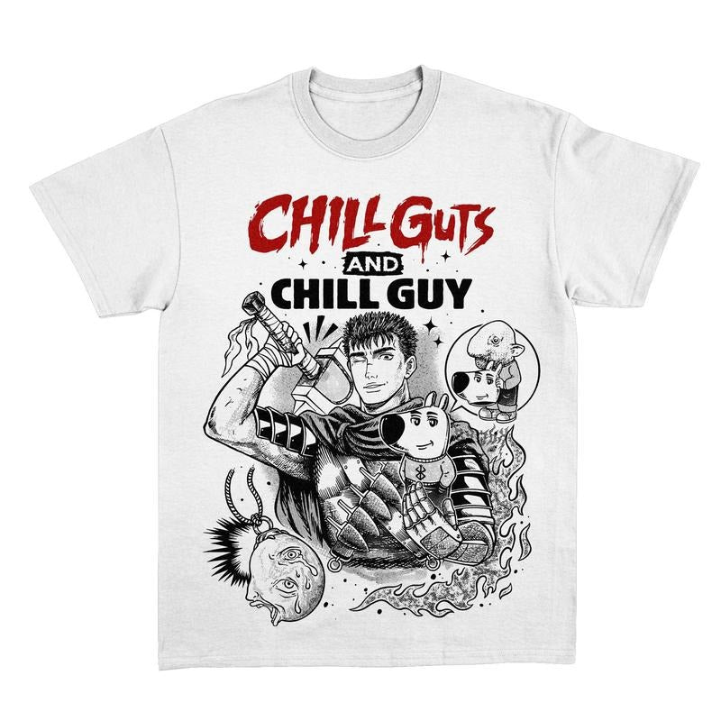 Berserk Shirt, Funny Berserk Chill Guy Tee, Chill Guy Best Anime Tee, Anime Tee Gift For Boyfriend, Gift For Him, Skull Knight Shirt