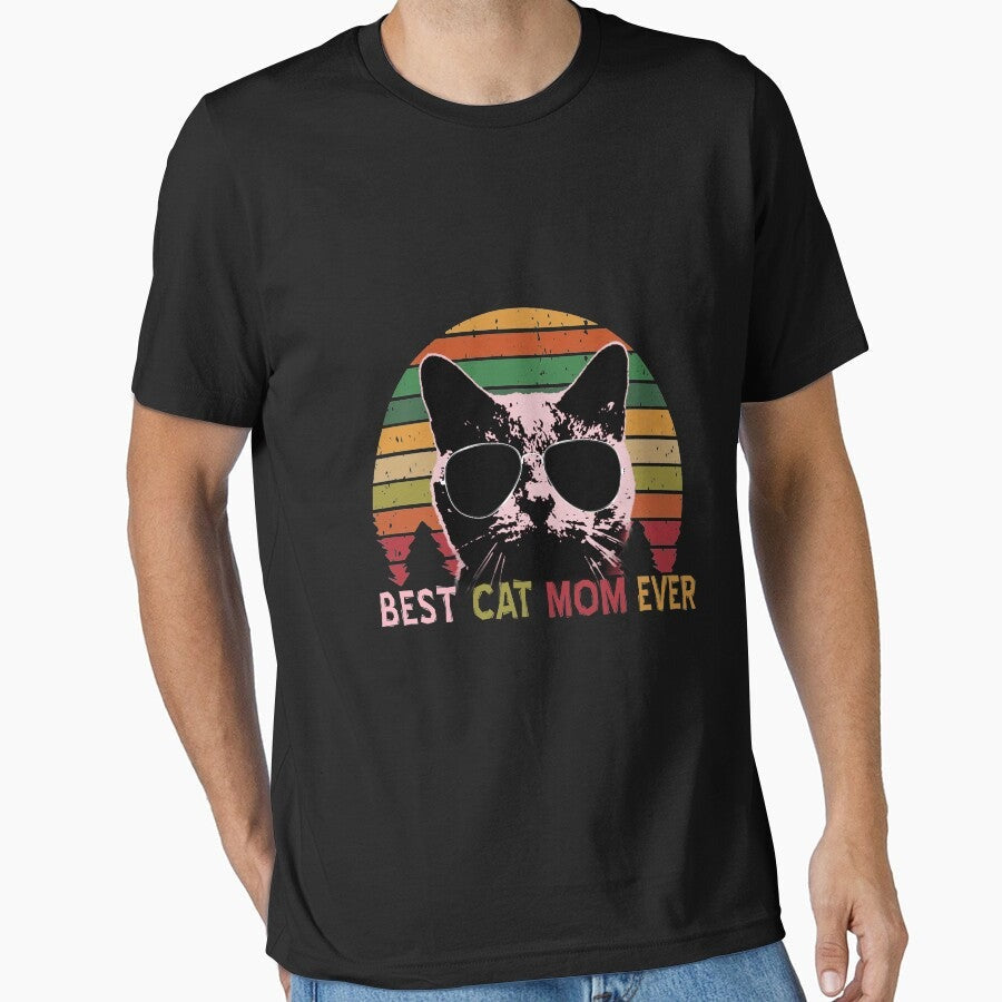 Best Cat MOM Ever - Vintage Retro Cat MOM Gift T-Shirt Essential T-Shirt