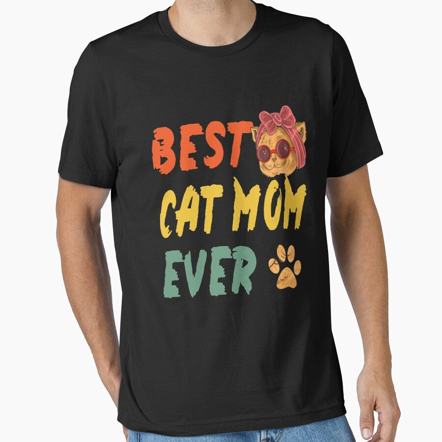 Best Cat Mom Ever, Vintage Best Cat Mom Ever Essential T-Shirt
