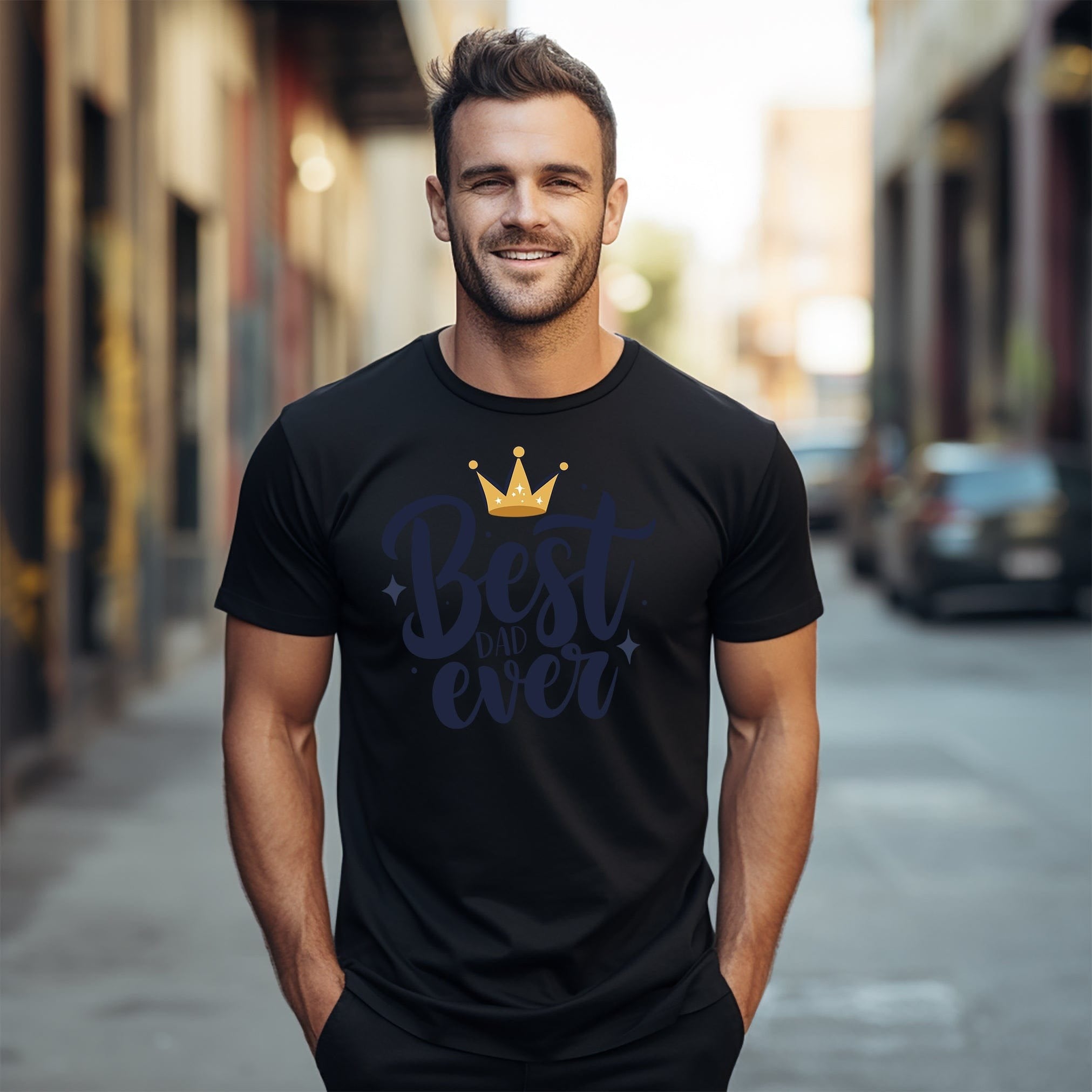Best Dad Ever Crown Graphic Tee