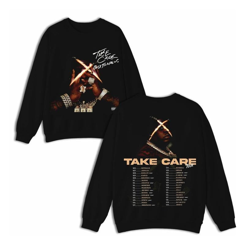 BigXthaPlug Take Care Ver2 Vintage 90s Graphic Tees, 2 Sides Cotton Vintage Shirt To Match Sneaker Hiphop Clothing Rapper Merch Shirt, Hiphop Tour Concert 2024, Gift For Fan Y2K Aesthetic Hoodie Sweatshirt