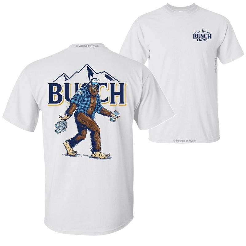 Bigfoot Bush Light T-Shirt Hoodie, 2 Sided Graphic Printed Unisex Classic Comfort Cotton T-Shirts in all Sizes all Colors for Men for Women