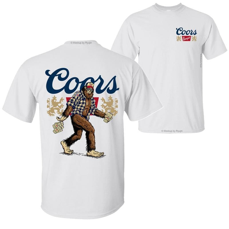 Bigfoot Coor Banqet 2 Sided Graphic Printed Unisex Classic Comfort Cotton T-Shirt Menswear Top