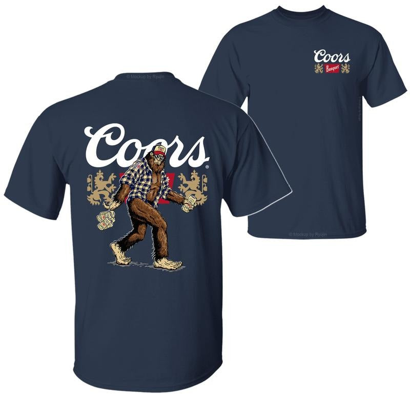 Bigfoot Coor Banqet 2 Sided Graphic Printed Unisex Classic Comfort Cotton T-Shirt Menswear Top