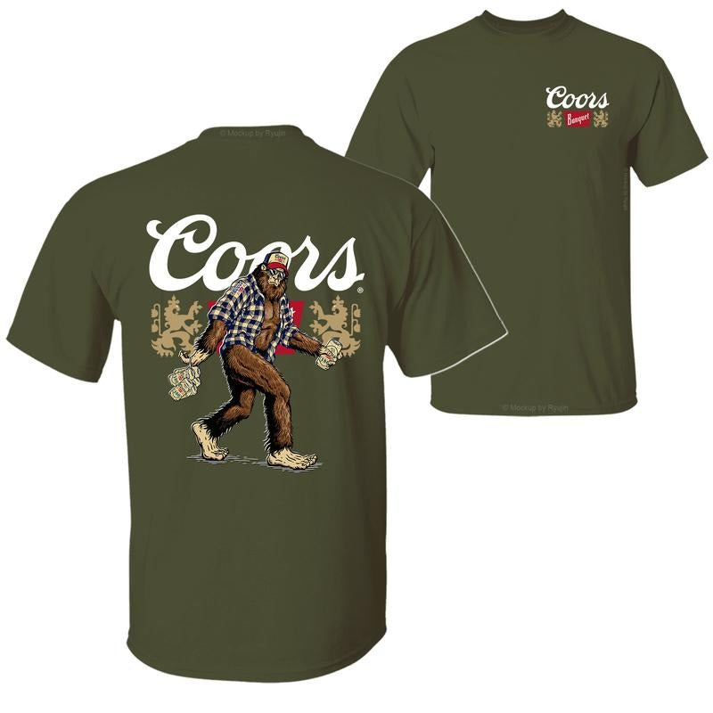 Bigfoot Coor Banqet 2 Sided Graphic Printed Unisex Classic Comfort Cotton T-Shirt Menswear Top