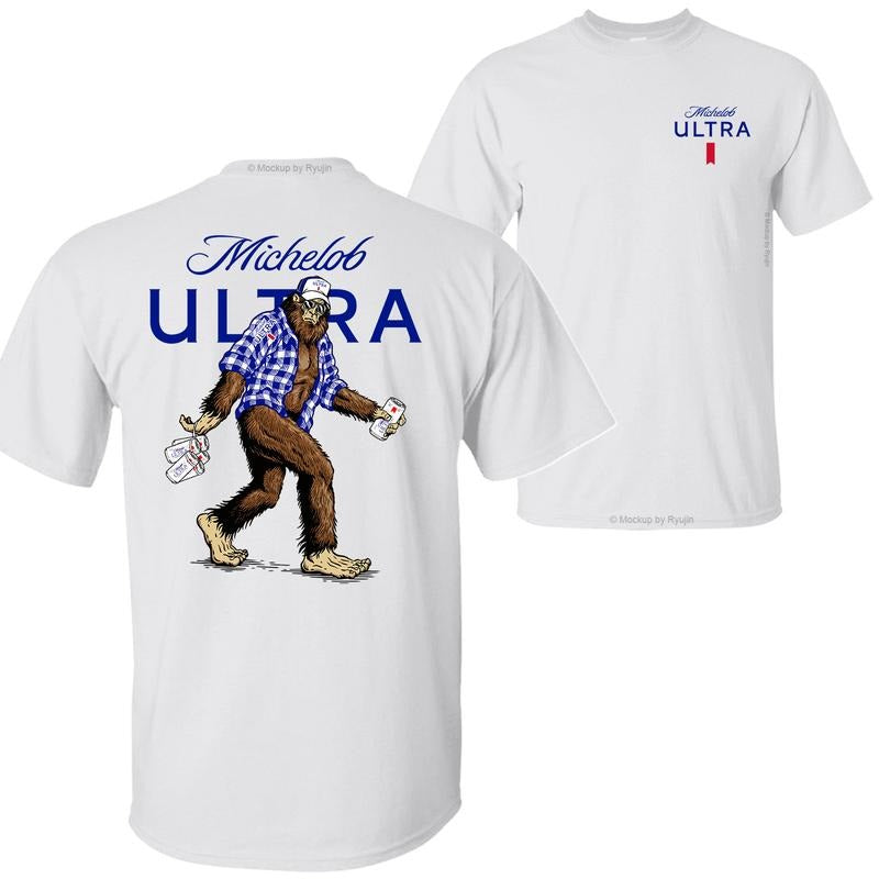 Bigfoot Michelop Ultra T-shirt Hoodie, 2 Sided Graphic Printed Unisex Classic Comfort Cotton T-Shirts in all Sizes all Colors for Men for Women