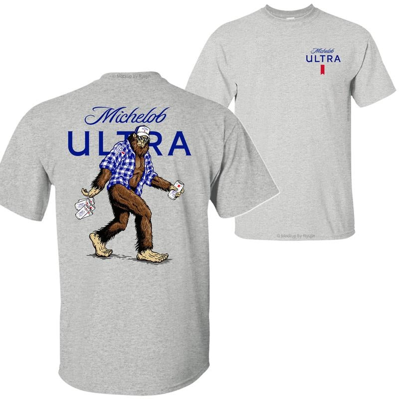 Bigfoot Michelop Ultra T-shirt Hoodie, 2 Sided Graphic Printed Unisex Classic Comfort Cotton T-Shirts in all Sizes all Colors for Men for Women