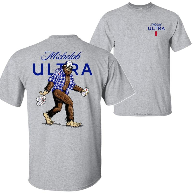 Bigfoot Michelop Ultra T-shirt Hoodie, 2 Sided Graphic Printed Unisex Classic Comfort Cotton T-Shirts in all Sizes all Colors for Men for Women