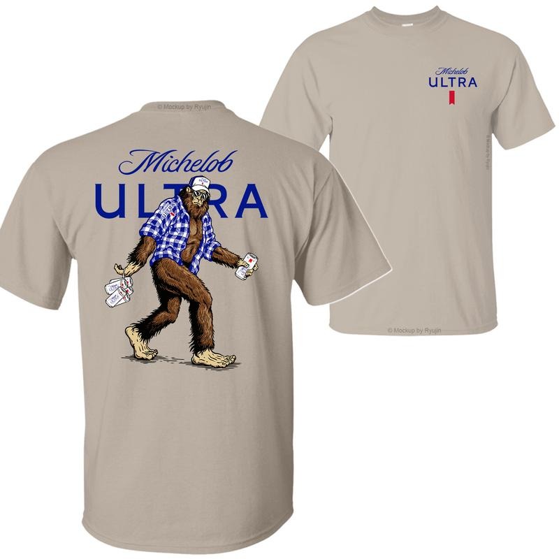 Bigfoot Michelop Ultra T-shirt Hoodie, 2 Sided Graphic Printed Unisex Classic Comfort Cotton T-Shirts in all Sizes all Colors for Men for Women