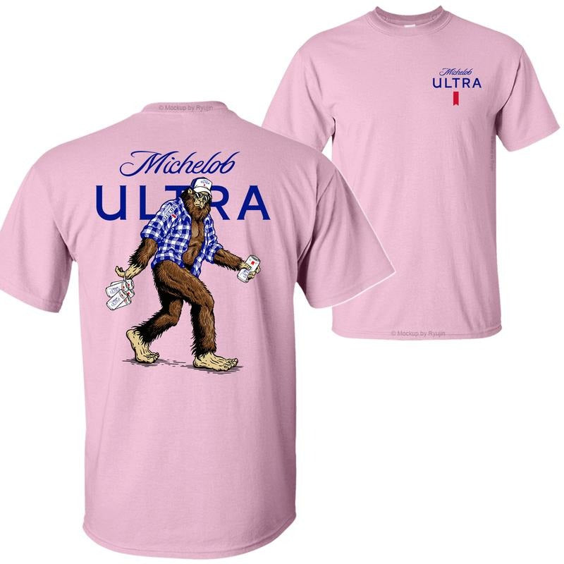 Bigfoot Michelop Ultra T-shirt Hoodie, 2 Sided Graphic Printed Unisex Classic Comfort Cotton T-Shirts in all Sizes all Colors for Men for Women