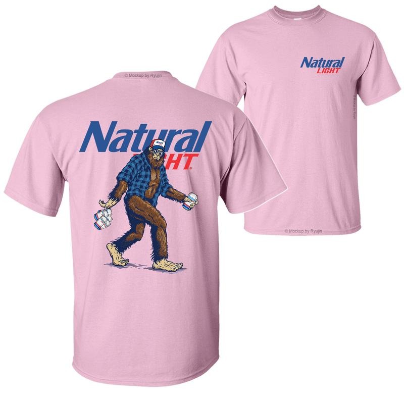 Bigfoot Naturah Light T-shirt, Naturah Light Shirt, 2 Sided Graphic Printed Unisex Classic Comfort Cotton T-Shirts for Men for Women Menswear Top