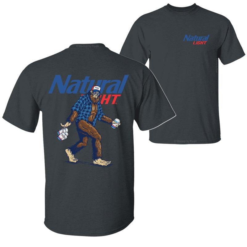 Bigfoot Naturah Light T-shirt, Naturah Light Shirt, 2 Sided Graphic Printed Unisex Classic Comfort Cotton T-Shirts for Men for Women Menswear Top