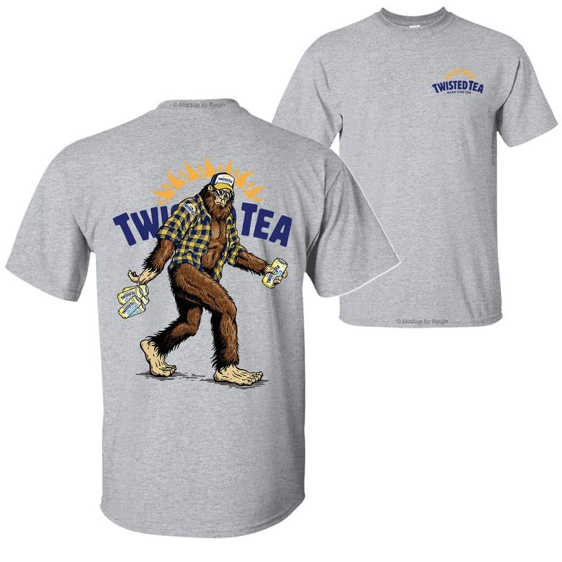Bigfoot Twisted Te T-shirt, Twisted Te Shirt, 2 Sided Graphic Printed Unisex Classic Comfort Cotton T-Shirts for Men for Women Menswear Top