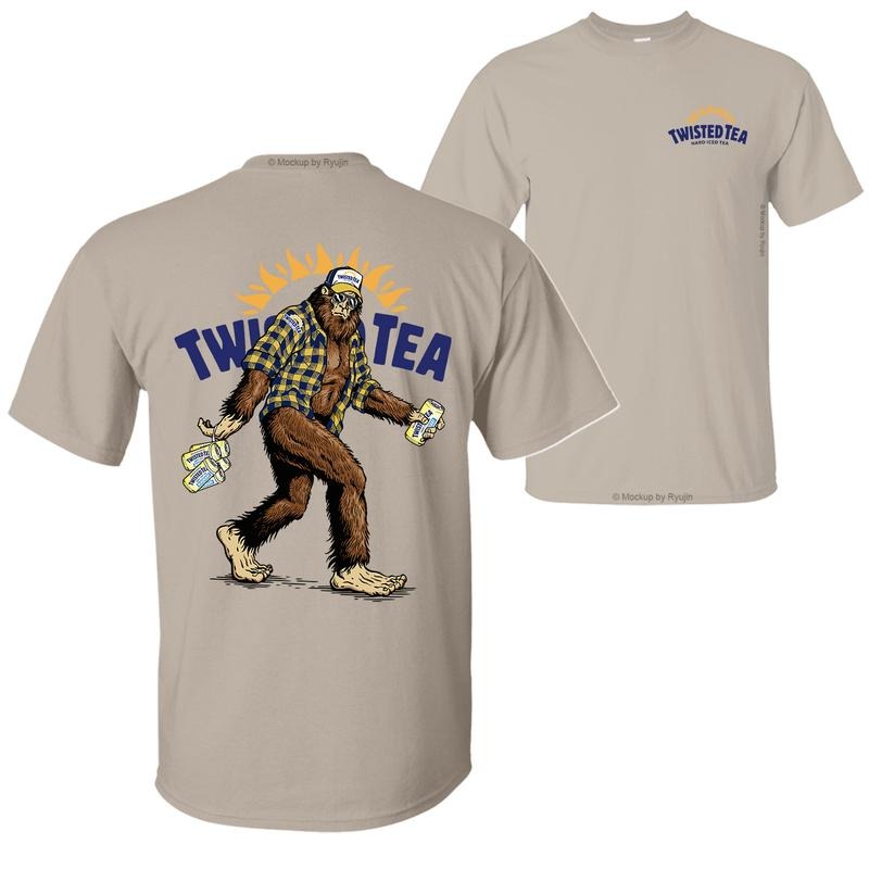 Bigfoot Twisted Te T-shirt, Twisted Te Shirt, 2 Sided Graphic Printed Unisex Classic Comfort Cotton T-Shirts for Men for Women Menswear Top