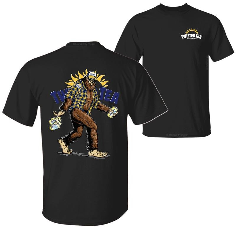 Bigfoot Twisted Te T-shirt, Twisted Te Shirt, 2 Sided Graphic Printed Unisex Classic Comfort Cotton T-Shirts for Men for Women Menswear Top