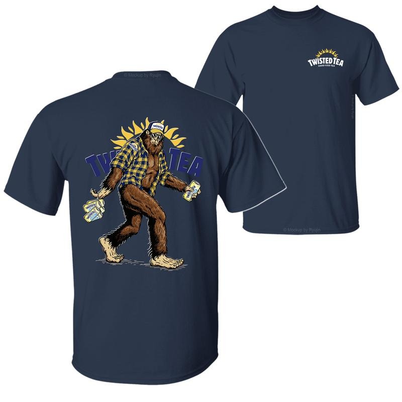 Bigfoot Twisted Te T-shirt, Twisted Te Shirt, 2 Sided Graphic Printed Unisex Classic Comfort Cotton T-Shirts for Men for Women Menswear Top