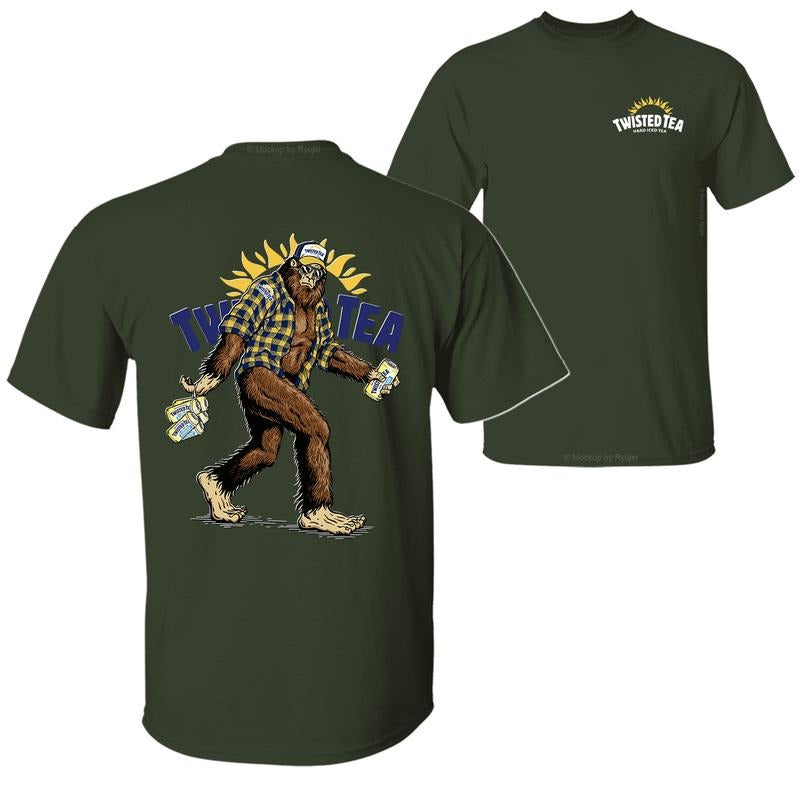 Bigfoot Twisted Te T-shirt, Twisted Te Shirt, 2 Sided Graphic Printed Unisex Classic Comfort Cotton T-Shirts for Men for Women Menswear Top