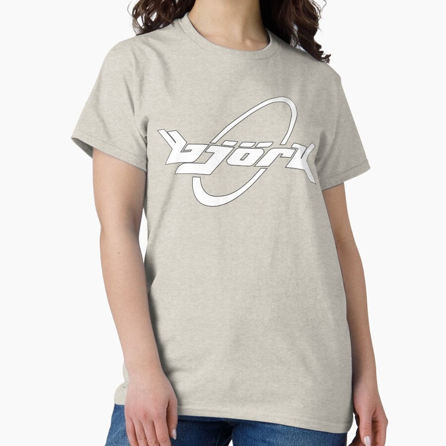 Bjork Debut Vintage Circle Logo White Classic T Shirt