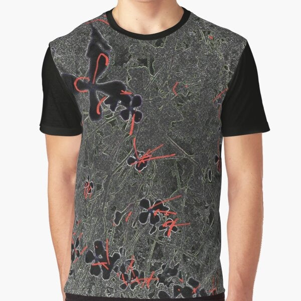 Black Abstract Graphic T Shirt