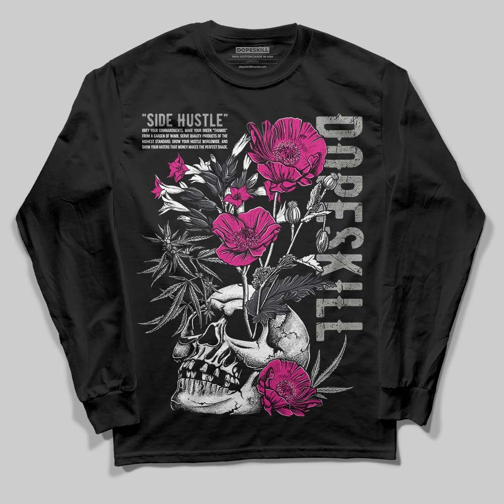 Black Cat 3s DopeSkill Long Sleeve T-Shirt Side Hustle Graphic