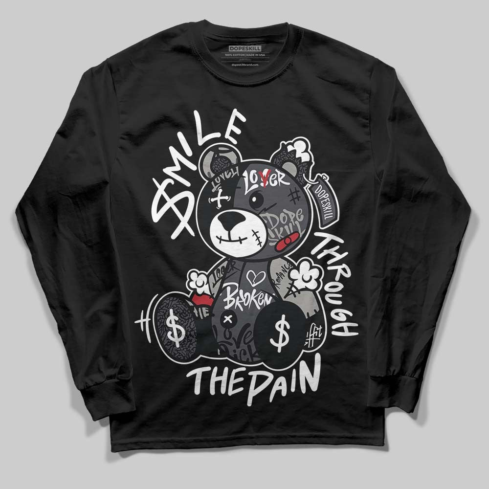 Black Cat 3s DopeSkill Long Sleeve T-Shirt Smile Through The Pain Graphic