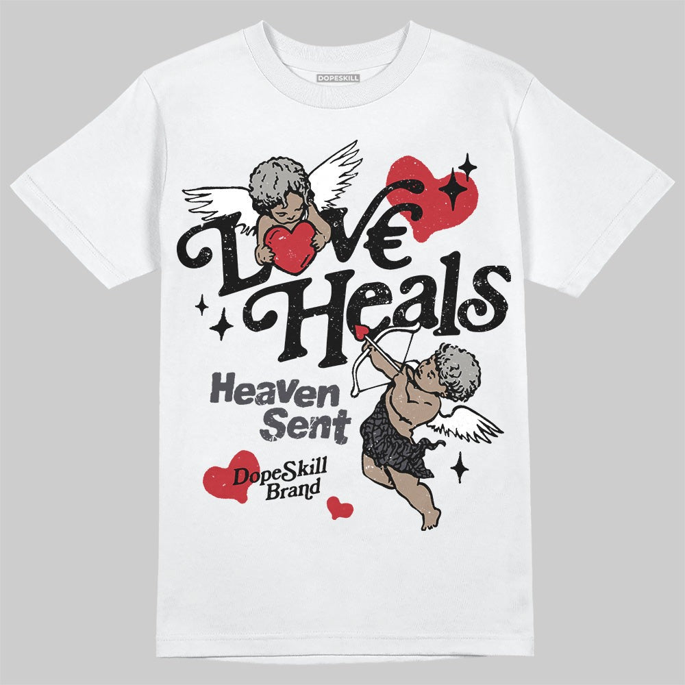 Black Cat 3s DopeSkill T-Shirt New Love Heals Graphic