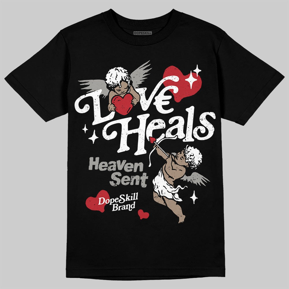 Black Cat 3s DopeSkill T-Shirt New Love Heals Graphic